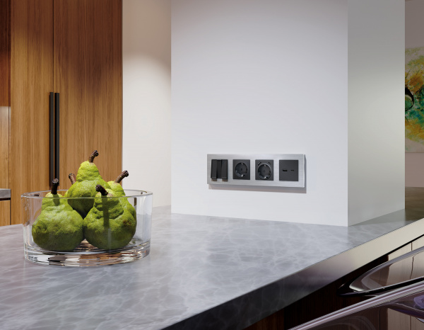 Рамка ALFA Platos (Серебро Металл шлифованный) 4-ая AF550104