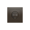 Systeme Electric AtlasDesign Мокко Розетка с заземлением со шторками, 16А, в сборе, быстрозажим. клем.
