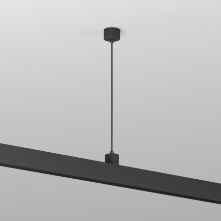 TR2124-BK Подвод питания для подвесного монтажа трека SMART BASE, АС 220-240V, IP20, 5м, черный, алюминий