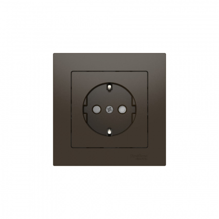 Systeme Electric AtlasDesign Мокко Розетка с заземлением со шторками, 16А, в сборе, быстрозажим. клем.
