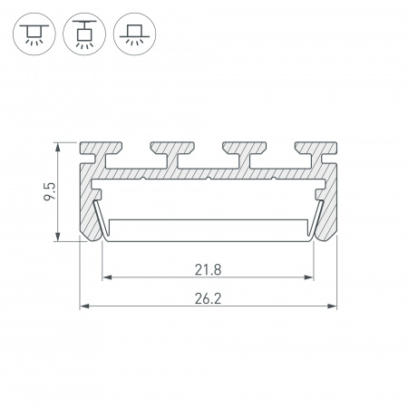 Профиль Arlight PLS-LOCK-2000 ANOD 016397