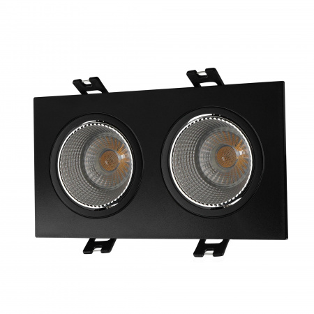 DK3072-BK+CH Встраиваемый светильник, IP 20, 10 Вт, GU5.3, LED, черный/хром, пластик
