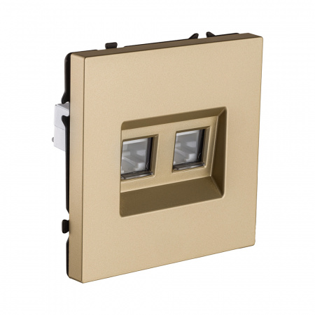 Розетка двойная Ethernet RJ45 Cat.6, золотой Kollinger Eclipse EC-018GD