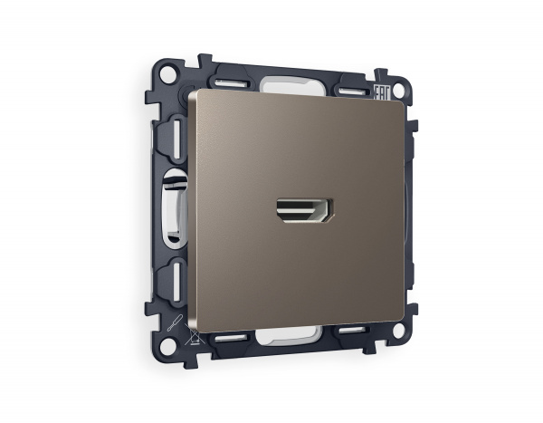 Комплект механизма розетки HDMI 2.0 ALFA MA644010 Темна бронза матовый 40V/500mA 2.0GHz 5-18Gbit/s QUANT