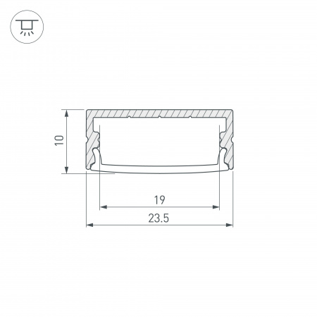 Профиль с рассеивателем Arlight ARH-Wide-H10-2000 Anod+Opal 036768
