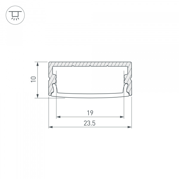 Профиль с рассеивателем Arlight ARH-Wide-H10-2000 Anod+Opal 036768
