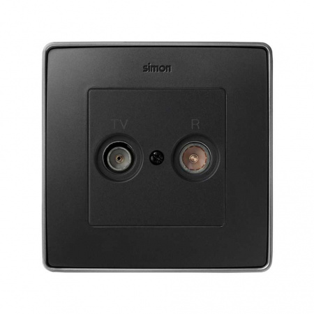 Simon 82 Графит Накладка розетки TV 1-ая (символ R-TV)
