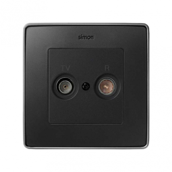 Simon 82 Графит Накладка розетки TV 1-ая (символ R-TV)