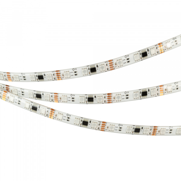Arlight Лента герметичная DMX-SE-B60-10mm 12V RGB-PX3 (14 W/m, IP65, 5060, 5m) (бегущий огонь)