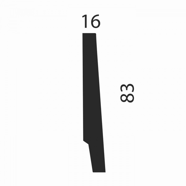 Плинтус AP06 под покраску, белый, 83x16x2400 мм, МДФ