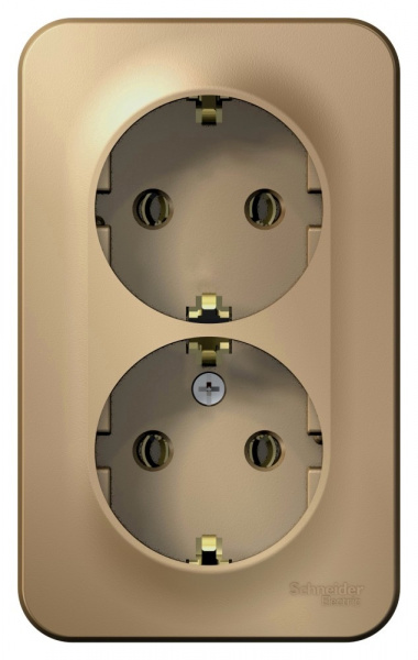 SE Blanca наруж Титан Розетка 2-ая с/з без шторок, 16А, 250В