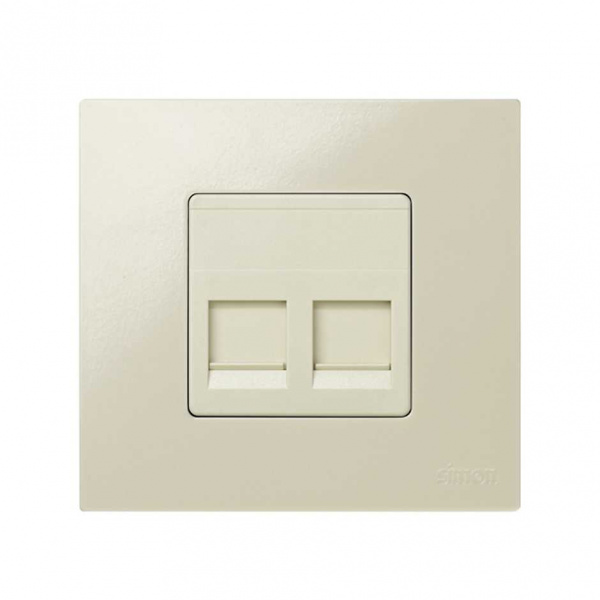 Simon 27 Мех Слоновая кость Адаптер на 2 RJ45(12) 75528-, 75540-, 75541-, 75544-39, широкий, шторки