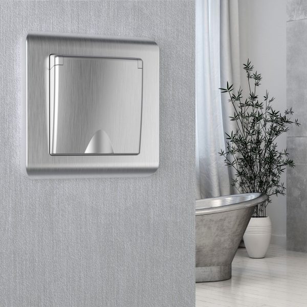 Рамка из поликарбоната на 1 пост Stream серебряный W0012106