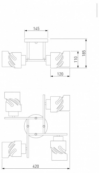 Потолочная люстра 30165/4 черный жемчуг Eurosvet Hilari