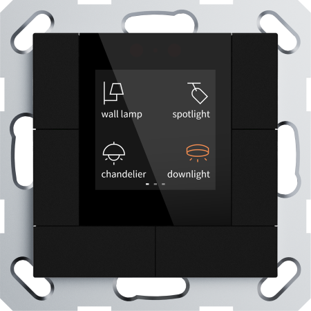 Donel Многофункциональный термостат KNX, 55 мм ЖК-экран, 2 интерфейса, чёрный, DTPBL040021