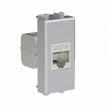 DKC Avanti Компьютерная розетка RJ-45 без шторки модульная, кат.6 экранированная, Закаленная сталь, 1 модуль