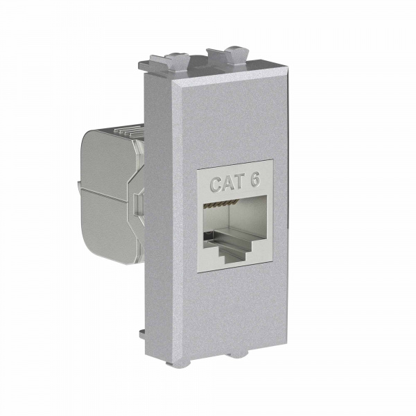 DKC Avanti Компьютерная розетка RJ-45 без шторки модульная, кат.6 экранированная, Закаленная сталь, 1 модуль