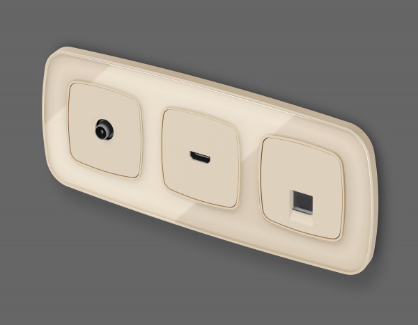 Лицевая панель OMEGA (Бежевый матовый) для HDMI розетки QUANT OP3340