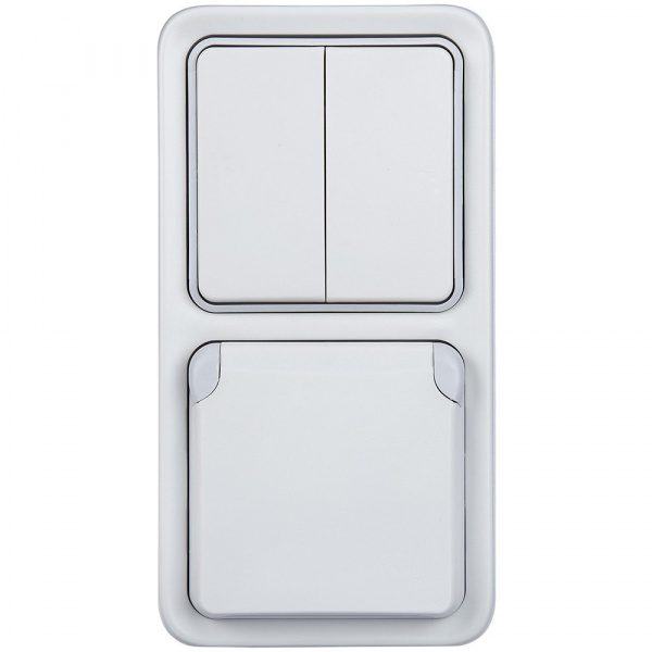 Legrand Plexo Белый Переключатель 2-клавишный встраиваемый,в сборе IP55