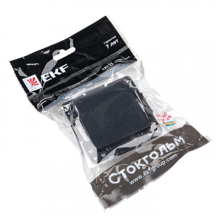 EKF PROxima Стокгольм Черный Выключатель проходной 1-кл, 10А