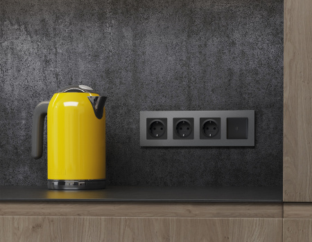 Рамка ALFA Qubi (Антрацит серый) 2-ая AF250652