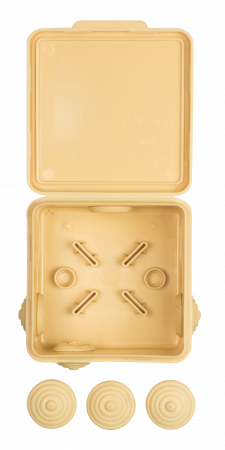 EKF PROxima Коробка распаячная КМР-030-031 с крышкой (80х80х50) 7 мембранных вводов светлое дерево IP54