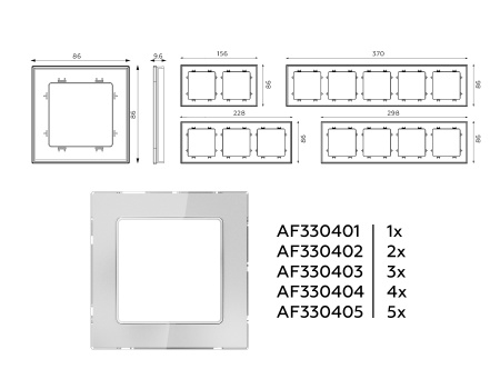 Рамка ALFA Platos (Серебро Стекло органическое) 4-ая AF330404