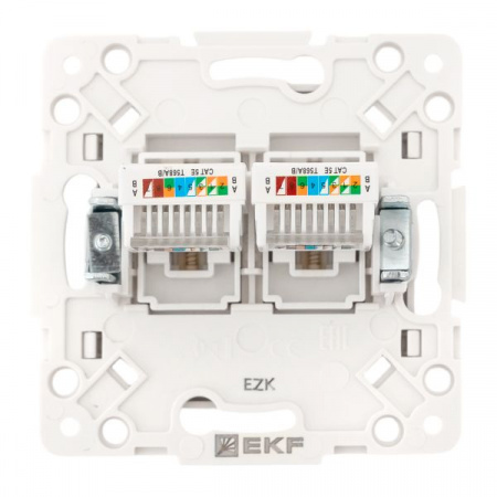 EKF PROxima Стокгольм Механизм розетки RJ-45 2-местной белый