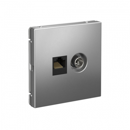 Systeme Electric ArtGallery Сталь Розетка двойная ТВ + компьютерная RJ45, кат. 5Е