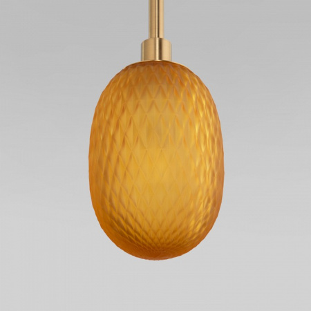 Подвесной светильник со стеклянным плафоном 50266/1 янтарный Eurosvet Pineapple