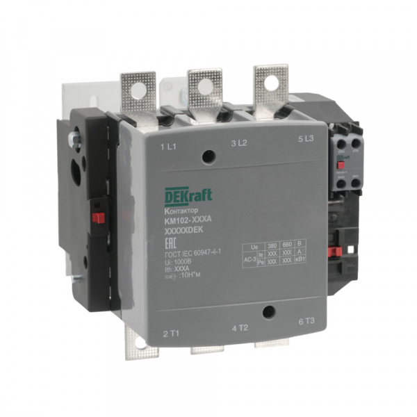 Dekraft Контактор 265А 110В_АС АС3_ АС4 1НО+1НЗ КМ-102