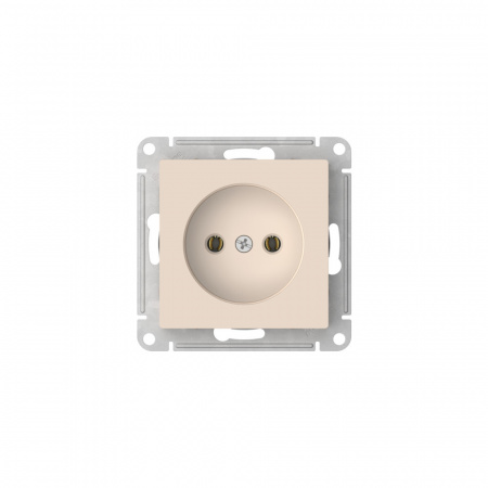 Systeme Electric AtlasDesign Бежевый Розетка без заземления без шторок, 16А, мех., быстрозажим. клем.