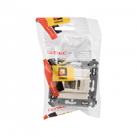 DKC Avanti Ванильная дымка Компьютерная розетка RJ-45 одинарная  категория  5e экранированная