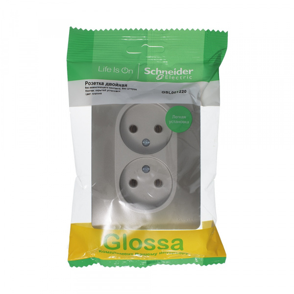 SE Glossa Платина Розетка 2-ая б/з (в сборе)