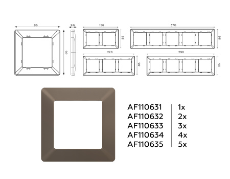 Рамка ALFA Line (Темная бронза матовый) 2-ая AF110632