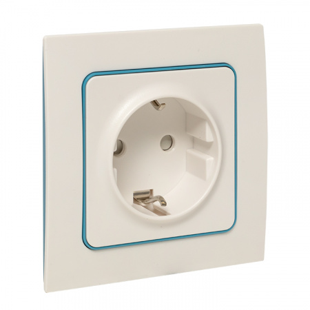 EKF PROxima Стокгольм Белый Розетка с/з, со шторками, 16А, винт.клеммы