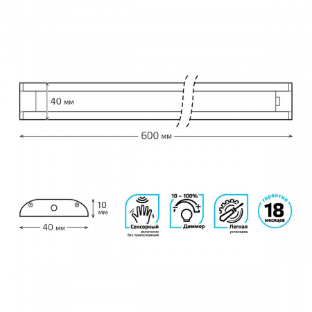 Модульный светодиодный светильник Gauss A 9018531210