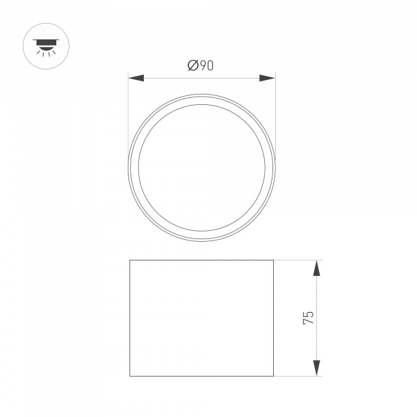 Arlight Светильник SP-BISCOTTO-R90-8W Warm3300-MIX (BK, 80 deg, 230V) (IP54 Металл, 5 лет)
