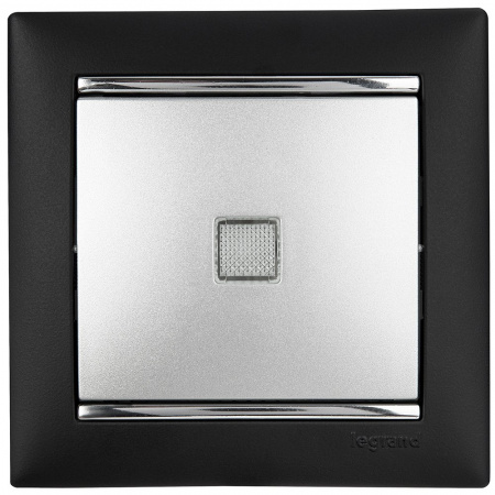 Legrand Valena Алюминий Выключатель 1-клавишный с подсветкой