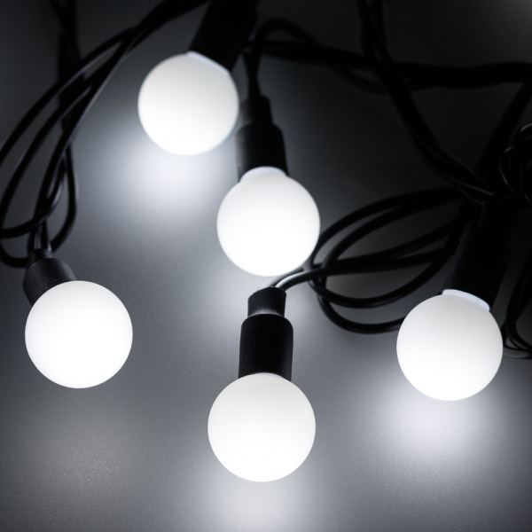 Arlight Светодиодная гирлянда ARD-BALL-CLASSIC-D23-20000-BLACK-160LED WHITE (230V, 7W) (Ardecoled, IP65)