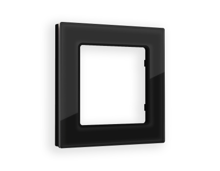 Рамка ALFA Platos (Черный Стекло закаленное натуральное) 1-ая AF380801