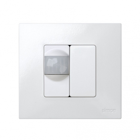 Simon 27 Мех Белый Выключатель-детектор движения узкий до 500Вт