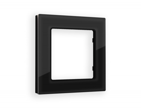 Рамка ALFA Platos (Черный Стекло закаленное натуральное) 1-ая AF380801