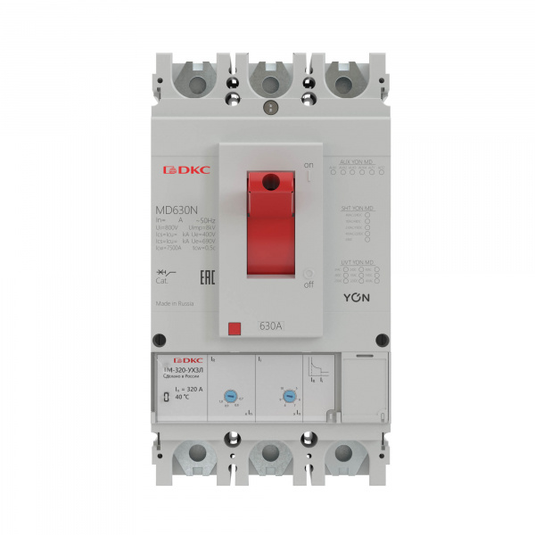 DKC YON pro Автоматический выключатель MD630F-TM400 3P 400А 50kA Ir 0.7…1xIn Ii 5…10xIn