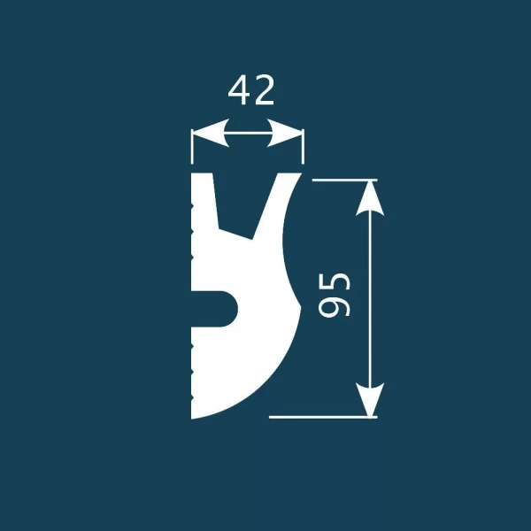 Карниз KX026, 95х42, 2000мм, Экополимер/8 Карниз KX026, 95х42, 2000мм, Экополимер/8