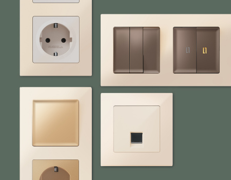 Рамка ALFA Techno (Бежевый глянец) 5-ая AF220305