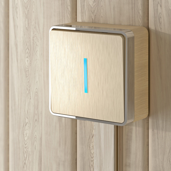 Выключатель одноклавишный с подсветкой Gallant шампань рифленый W5010110