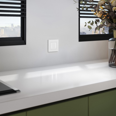 Рамка из поликарбоната на 1 пост Slab белый софт W0012961