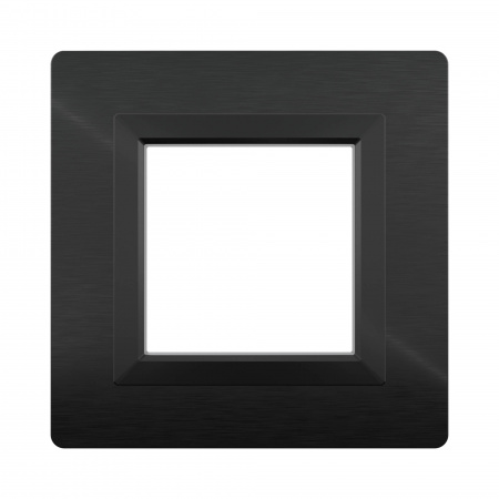DKC Avanti Черный Алюминий Рамка 2 модуля