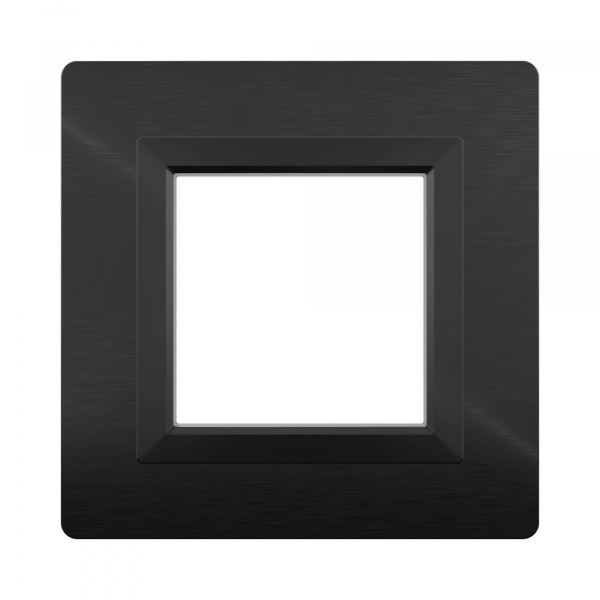 DKC Avanti Черный Алюминий Рамка 2 модуля